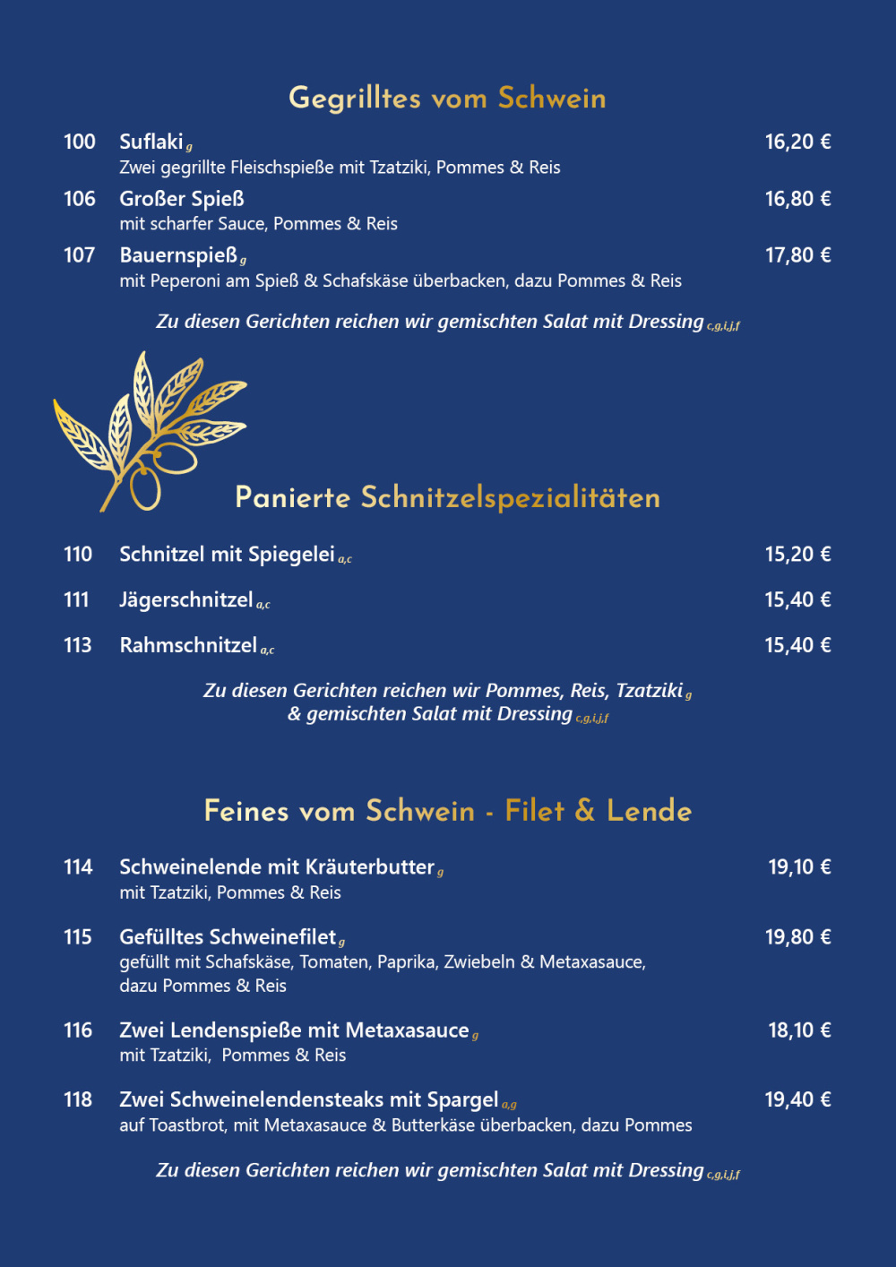 Speisekarte