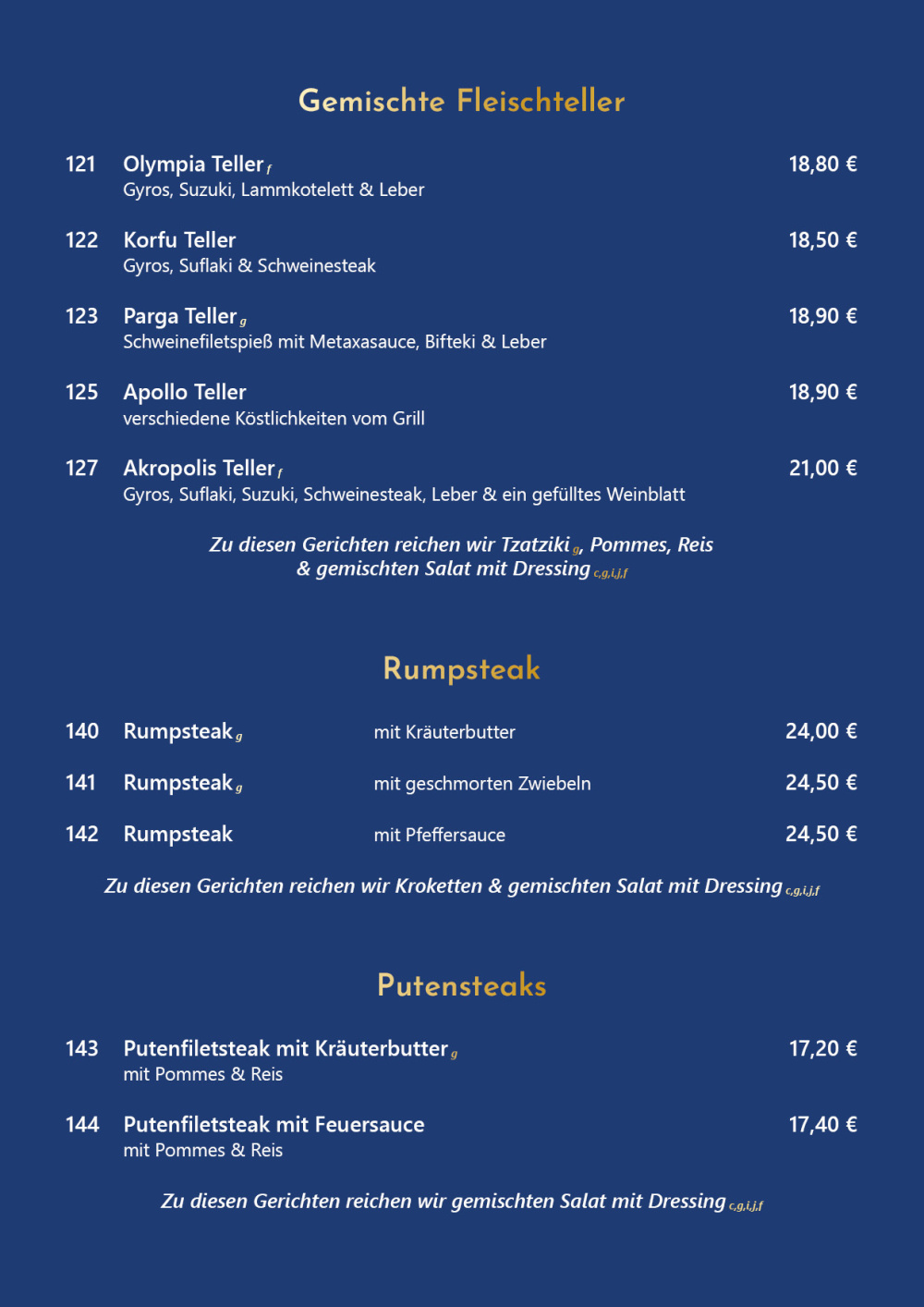 Speisekarte